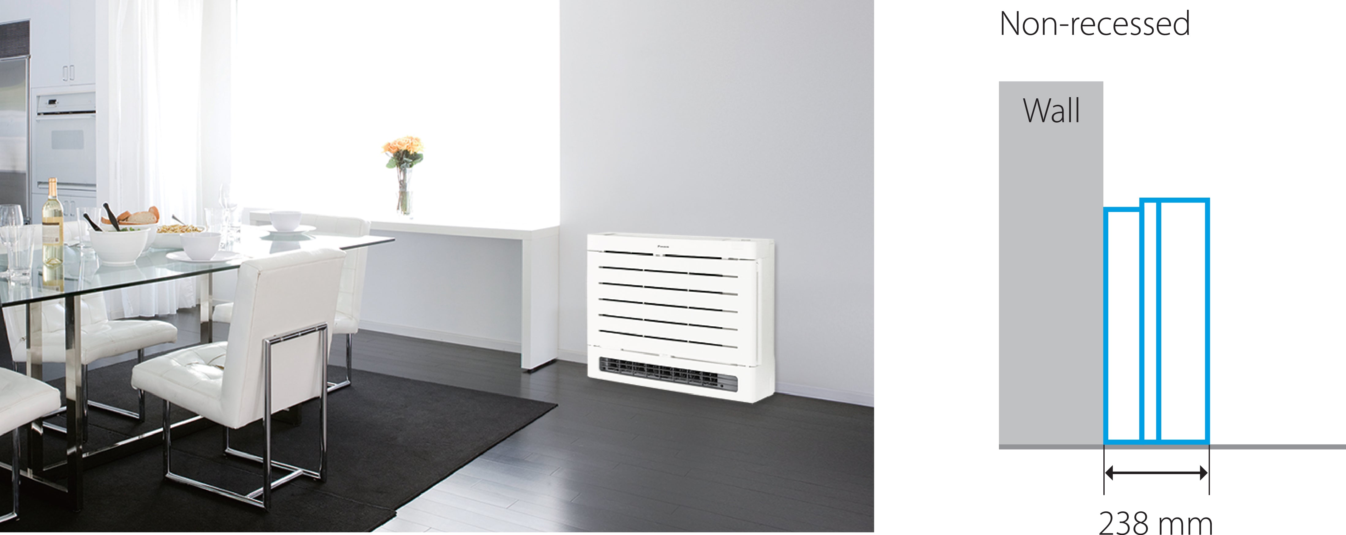 DAIKIN 4.5kW Aura Floor Console Heat pump / Air Conditioner - FVXM45Y 28 Non res